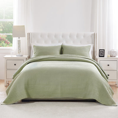 Greenland Home Fashions Vineyard Sage 3-Piece Queen Size Quilt Set 90x90 + 20x26 (2)
