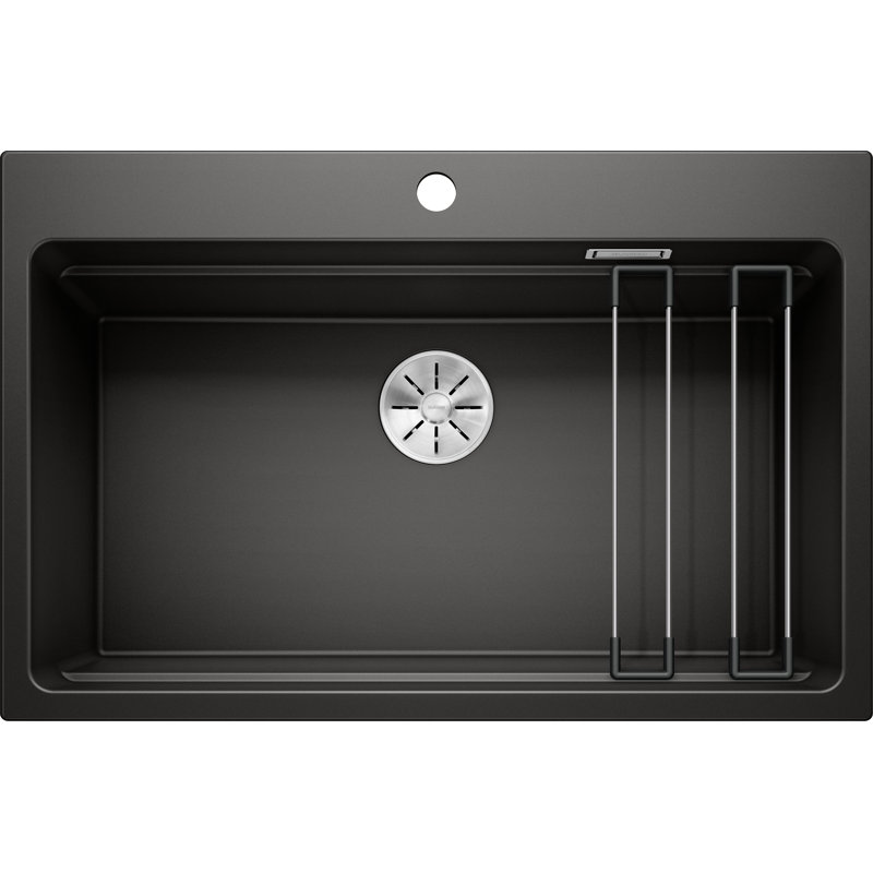 Etagon Single Bowl Inset Kitchen Sink, Black