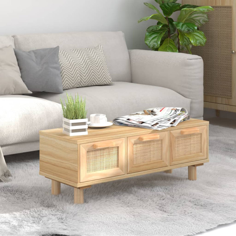 Garbani Four Leg Coffee Table with Storage, Brown
