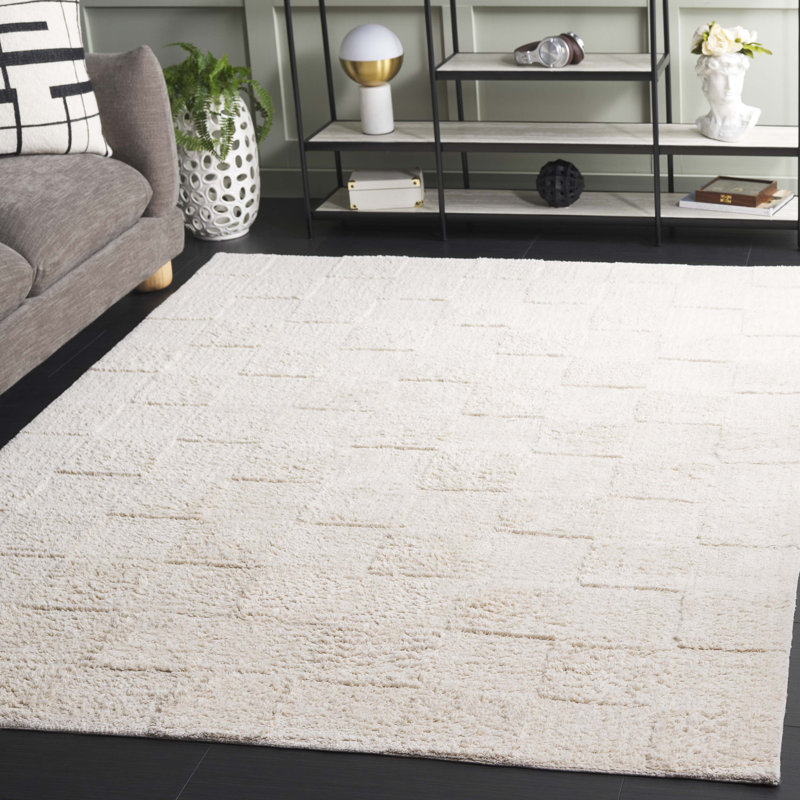 Tapis de couleur unie lavable à la machine Sarik, Rectangle 8 po x 10 po