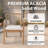 Acacia Wood Outdoor Dining Armchair With Cushion(Set Of 2)-828803498