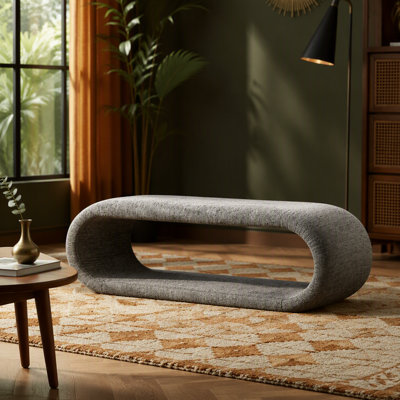 52.17"Wide Chenille Upholstered Bench for Bedroom End of Bed,Modern Shoe Bench for Entryway,equipped with an iron frame,Dining Room, Living Room,Bedroom