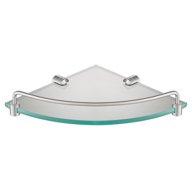 Elie Triangle Metal Corner Shelf, Brushed Nickel