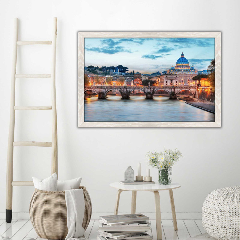 «Rome I», reproduction de photo encadrée, H 21,5 po x l 27,5 po x P 0,75 po, Cadre crème délavé