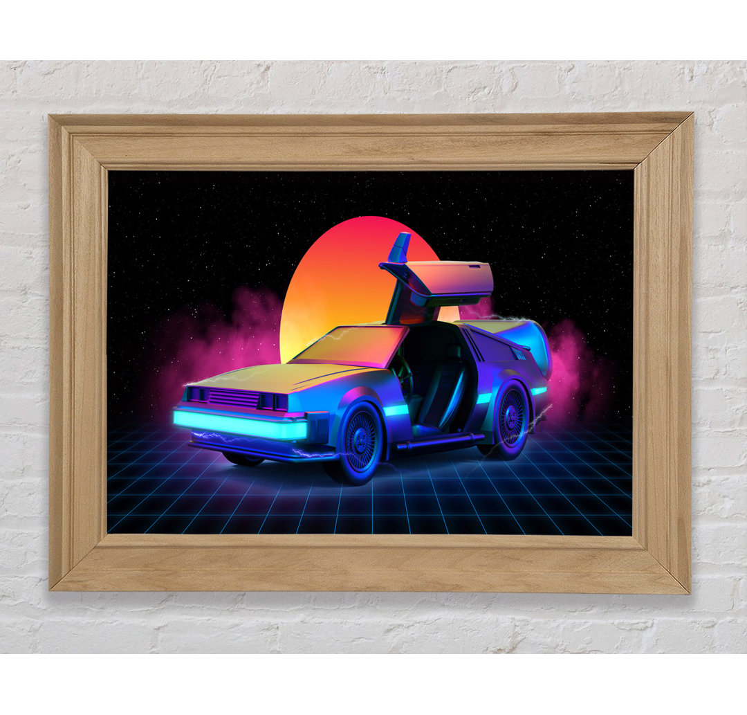 Delorean Smoke Sunrise - Einzelner Bilderrahmen Kunstdrucke