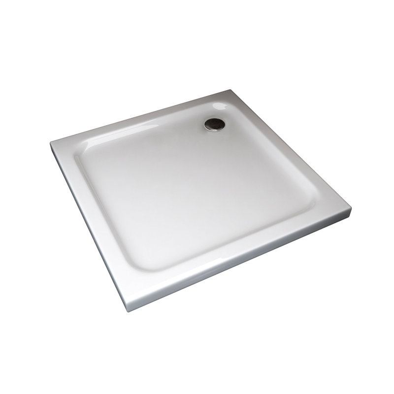 Gesualda 700 x 700 mm Plastic Shower Tray – Silver