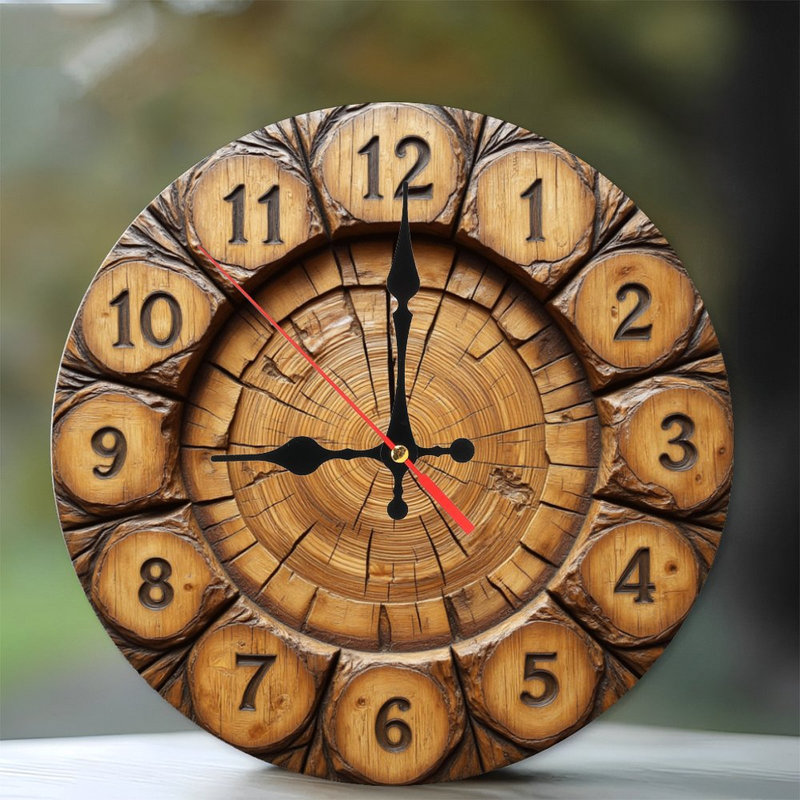 Horloge murale rustique en bois