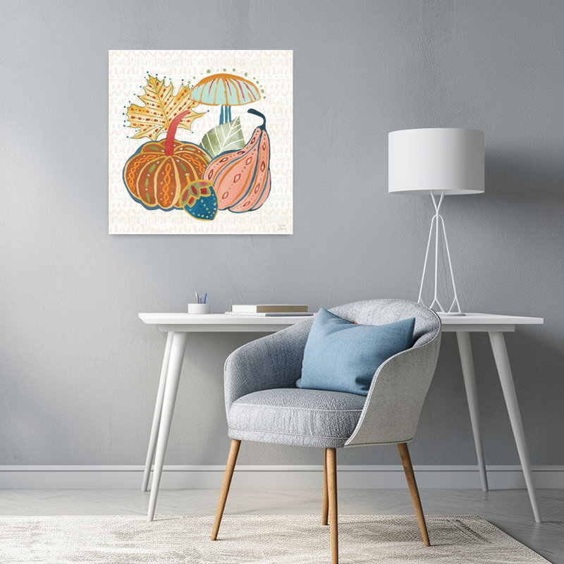 Moisson fantaisiste moisson VI, art abstrait d'automne, H 24 po x l 24 po