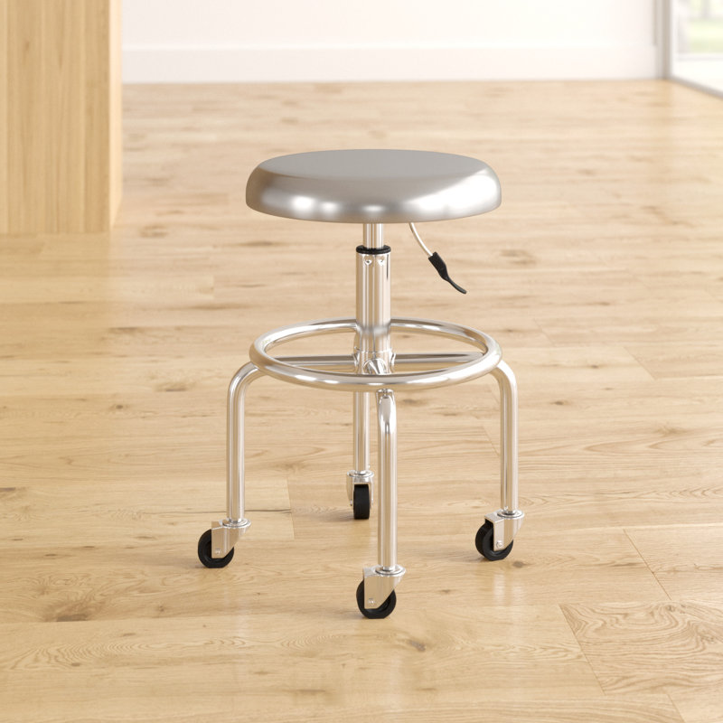 Guisasola Adjustable Height Ergonomic Lab Stool with Footring Wheels