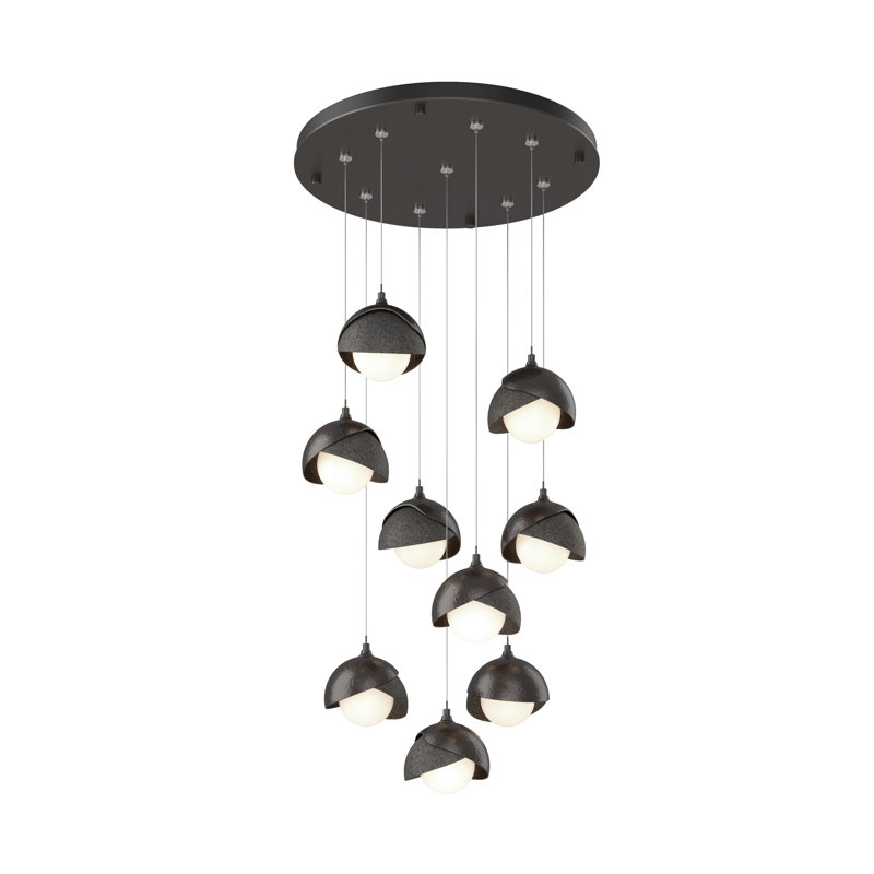 Brooklyn 9 - Light Cluster Geometric Pendant, 10" - 80", Natural Iron, Oil Rubbed Bronze