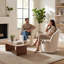 Fauteuil d'appoint rembourré pivotant avec dossier haut-1629528279