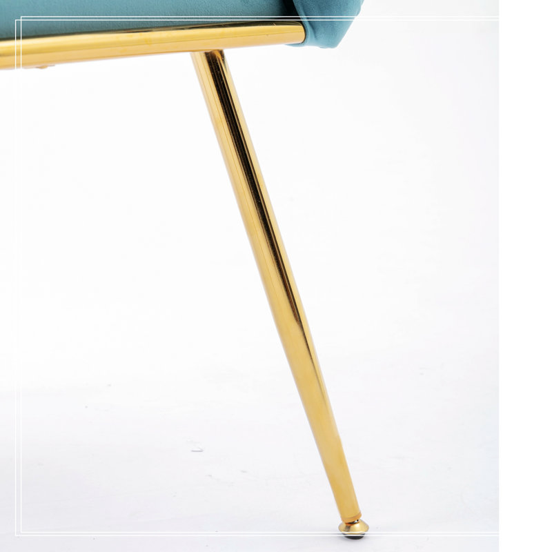 Dormody Velvet Arm Chair Dining Chair, Blue, 1