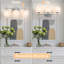 Luminaire pour meuble-lavabo à 3 lumières à intensité variable en fer avec abat-jour rond en verre LL Lio-650338292-657584339