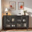 Buffet moderne avec portes en verre et tablettes réglables-939451853