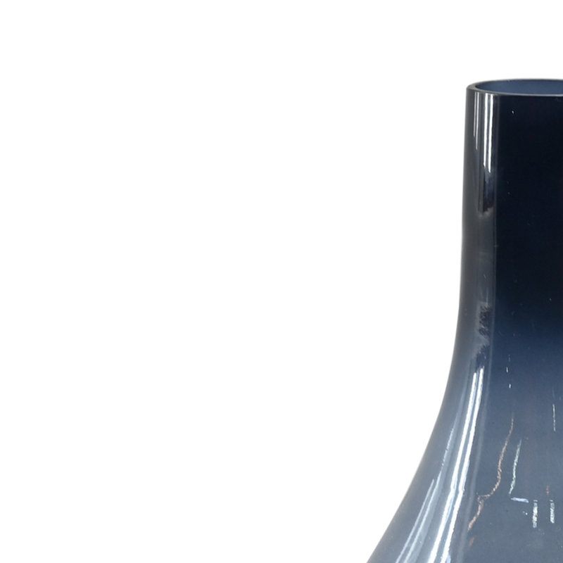 Tergel Long Neck 10" Handblown Glass Vase, Blue