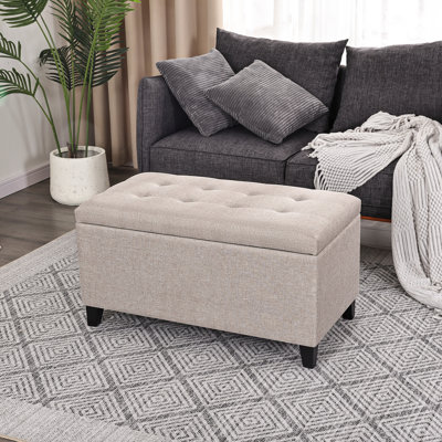 Banc de rangement avec repose-pieds 33 pouces