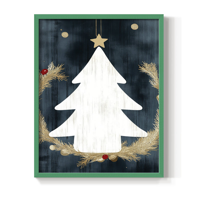 Reproduction encadrée - bois massif, H 15 po x l 12 po, Vert