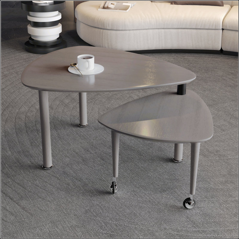 Table basse rotative moderne 360 degrés pour le salon, Marron foncé, Marron foncé