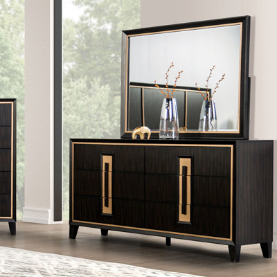 63.6" W Contemporary Dresser, Espresso
