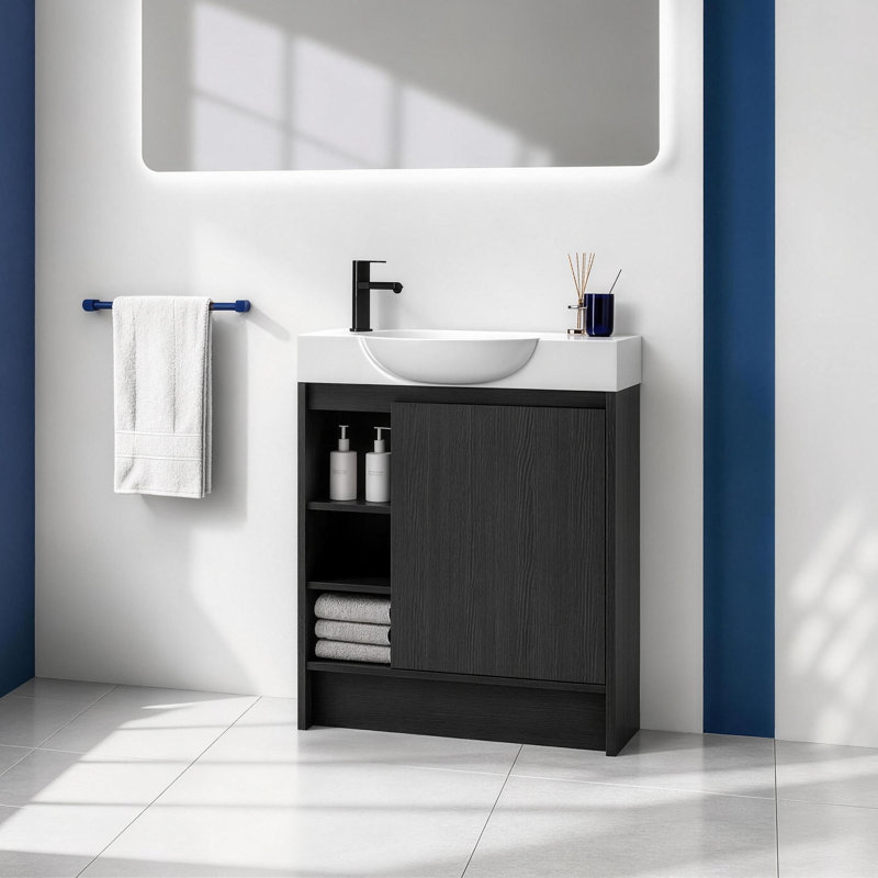 Meuble-lavabo autoportant 30 po Slimbay, Black