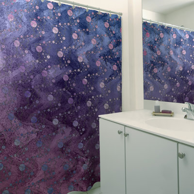 Rideau de douche simple planètes et étoiles
