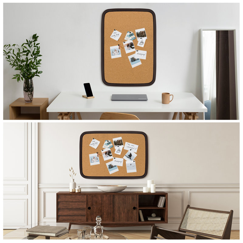 Cork Board with Thumbtacks for Walls with Frame, 39" H x 27" L