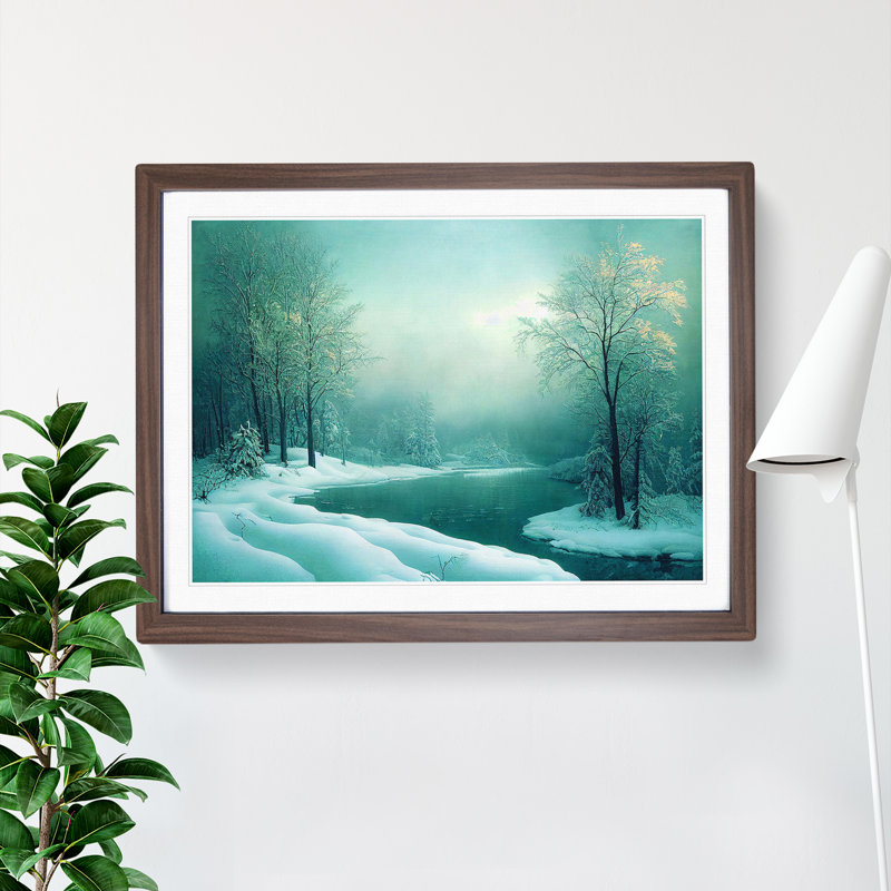Sumptuous Winter Forest - Single Picture Frame Print, 25cm H x 34cm W x 2cm D, Walnut Framed