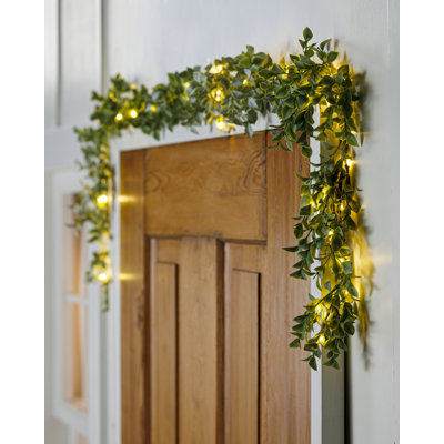 72'' in. Lighted Faux Boxwood Garland