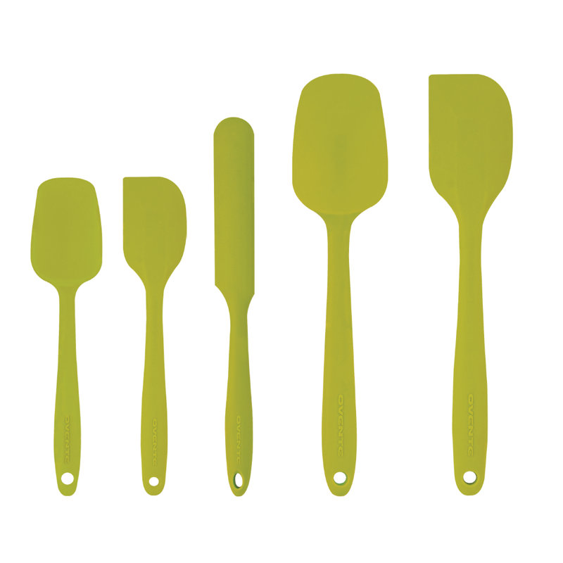 Green 5-Piece Heat-Resistant Silicone Spatula Set