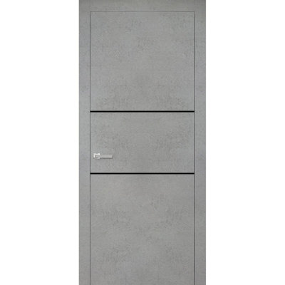 Porte intérieure moderne en bois pré-montée avec quincaillerie Planum 0014, panneau simple en chêne, cadre et moulures, portes robustes pour salle de bain et chambre à coucher - 71 cm x 203 cm