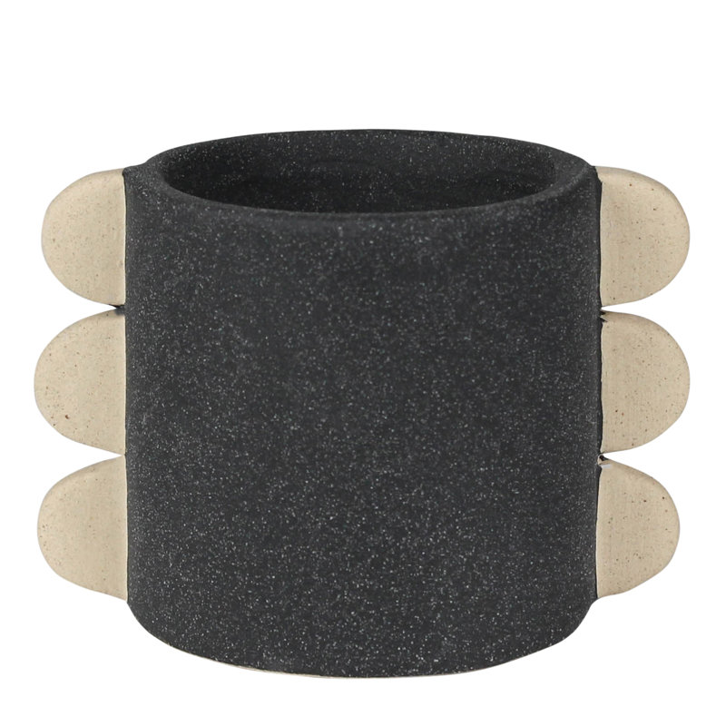 Aralia Ceramic Cachepot, 3" H x 4" W x 3" D
