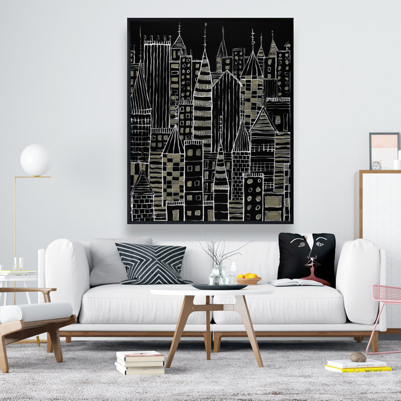 Art illustré sur toile, "Ville noire"