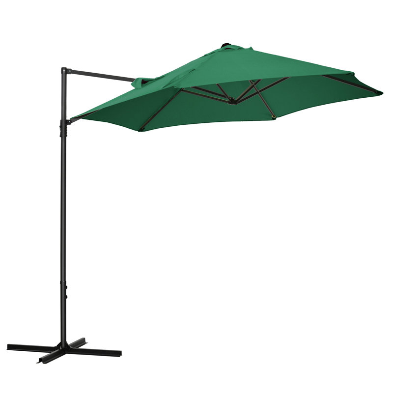 Braiya 256cm Cantilever Parasol, Green