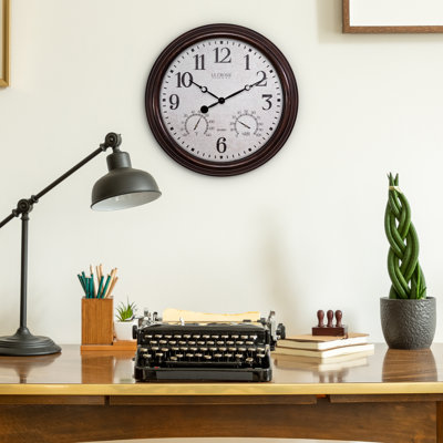 Horloge murale intérieure / extérieure 15 po La Crosse 404-3015 avec température et humidité