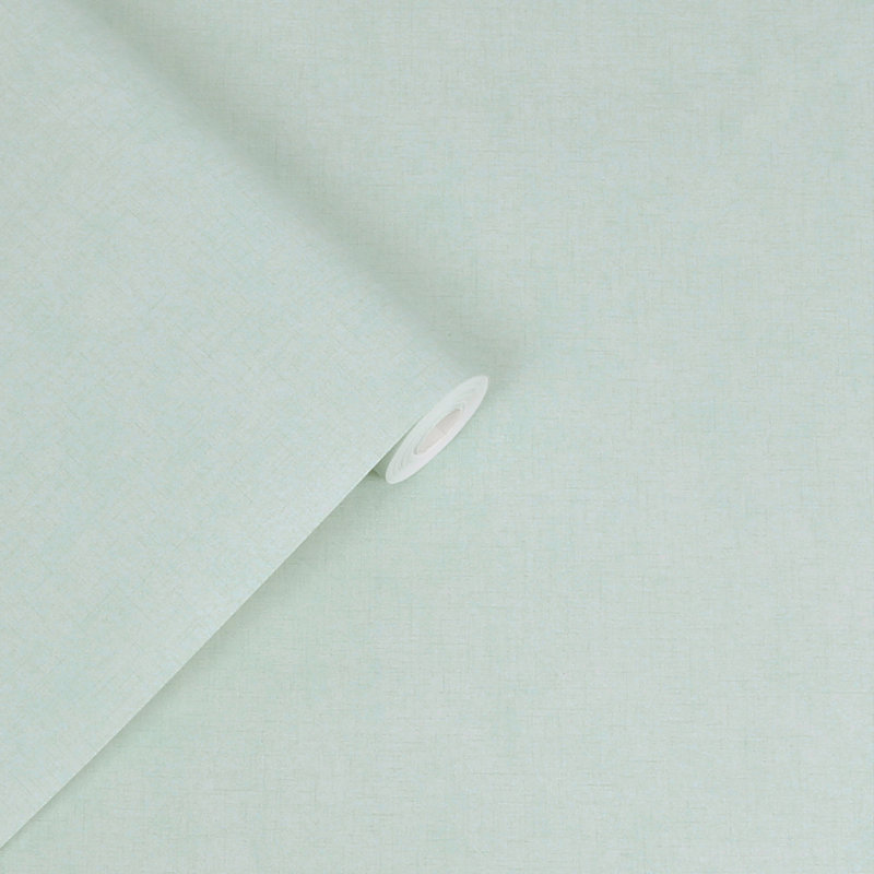 Laura Ashley Plain Pale Silver Removable Wallpaper, Duck Egg