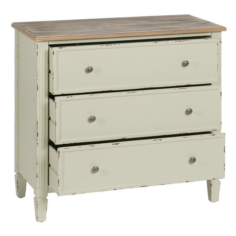 Falaise Solid Wood 90cm W 3 - Drawer Chest of Drawers