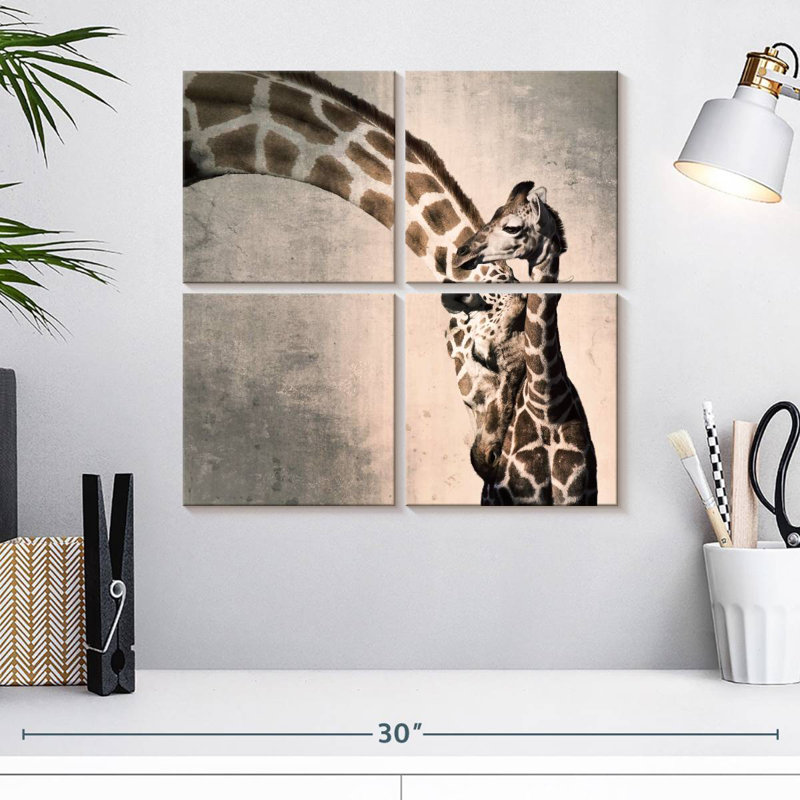 Brampt Mother And Son Giraffe, 18" H x 18" W