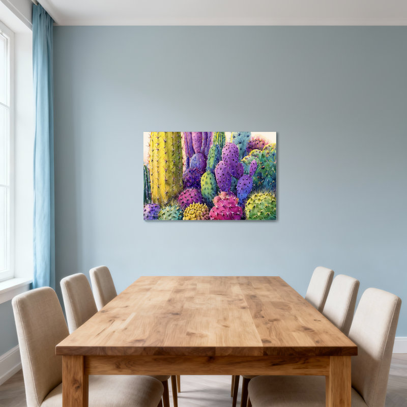 Plantes et fleurs, impression de jardin de cactus colorés Z251224084240944392, H 12 po x l 18 po