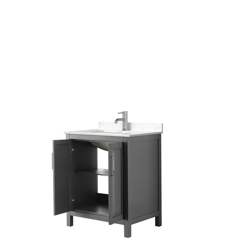 Daria 30'' W Single Vanity, Dark Gray, Polished Chrome