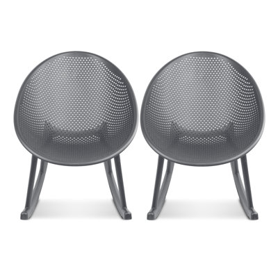 Modern Perforated Rocking Egg Chair Rocker With Oval Round Polka Dot Indoor Outdoor Patio