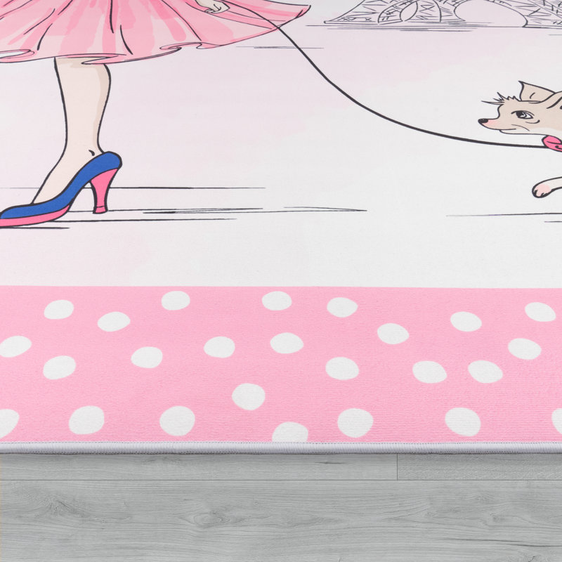 Goku Flatweave Pink Rug, Rectangle 140 x 200cm