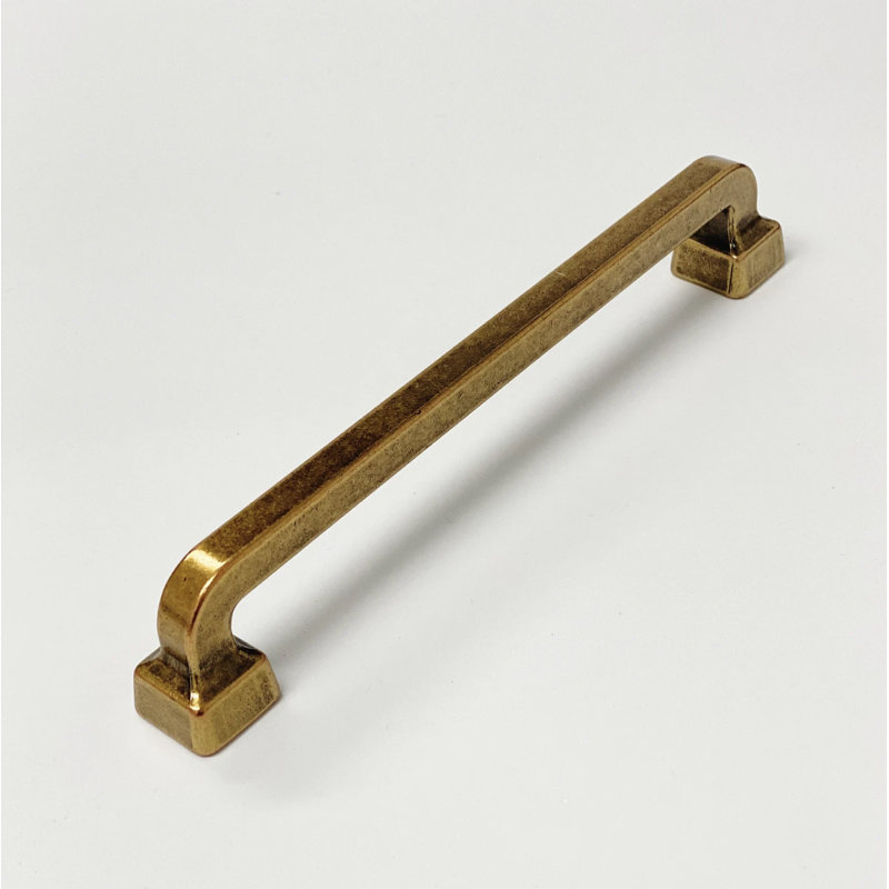 Mission "Capri" 3-3/4 Inch Drawer Pull In Antique Brass, 6 31/100 "