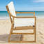 Chaise d'appoint de patio, fauteuil d'extérieur avec coussin et structure en bois-932374586
