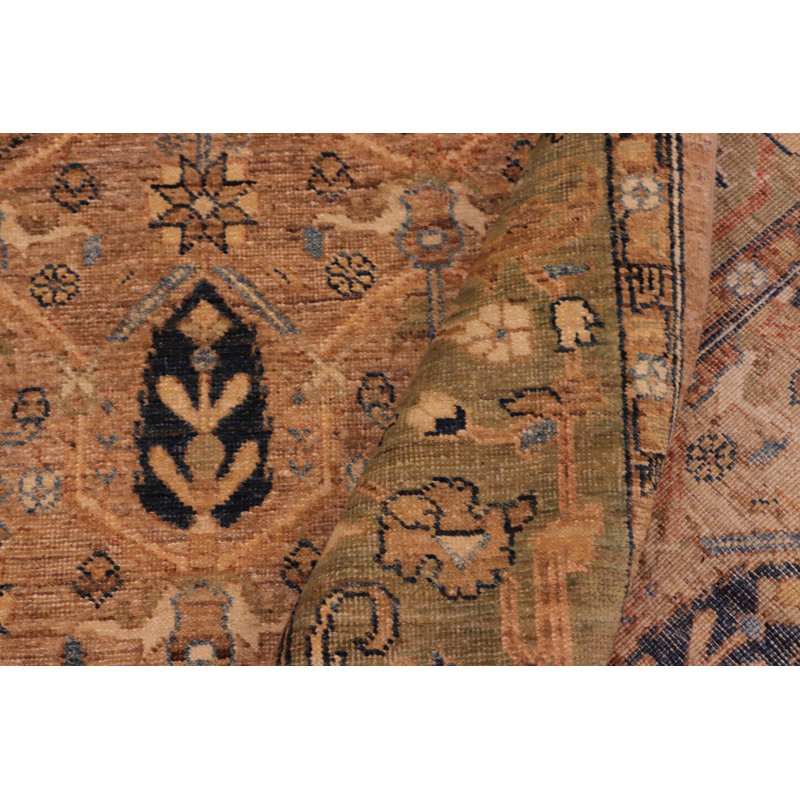 Tapis en laine noué à la main brun clair Shaie shabby elegance Ziegler Melissia - 7 pi 11 po x 9 pi 6 po