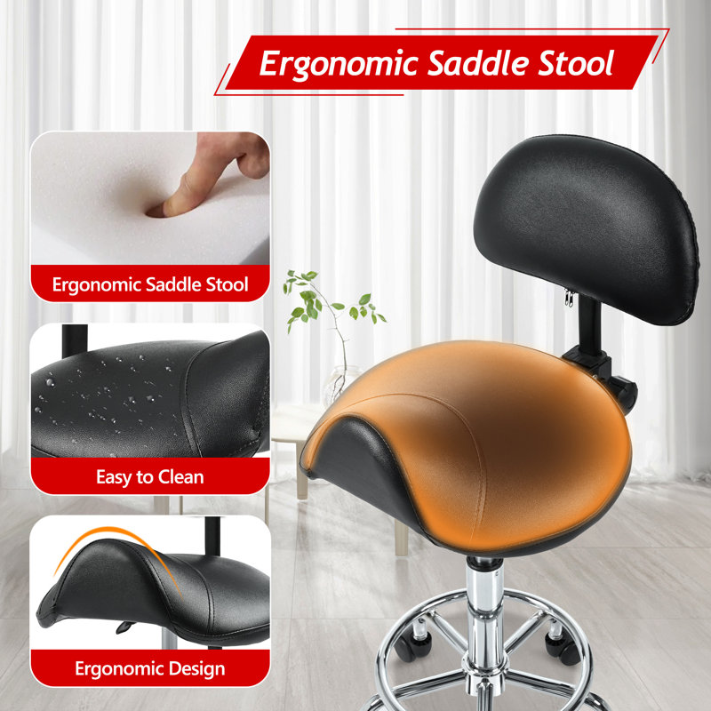 Saddle Stool With Back Support