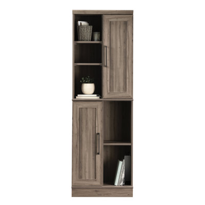 Rangement brun gris, salle de bain, cuisine, bureau, buanderie, tablettes réglables, portes repositionnables, construction robuste, niveleurs de base, compact, processus d'assemblage rapide, armoire de rangement polyvalente pour