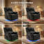 Fauteuil inclinable électrique pivotant à deux moteurs avec massage et chaleur, bandes lumineuses à DEL-1384386651