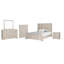 Ensemble de chambre avec grand lit, table de chevet, commode et commode Kizie