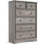 Ensemble de chambre à coucher 4 pièces 4 pièces avec commode 7 tiroirs, commode haute 6 tiroirs et 2 tables de chevet, gris