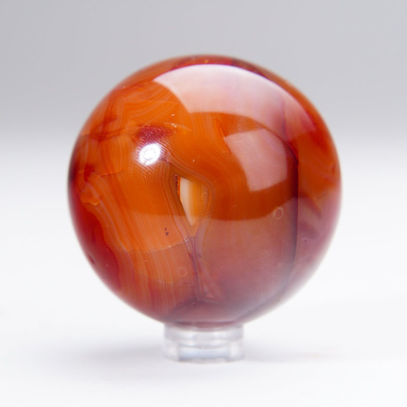 Polished Carnelian Agate Sphere from Madagascar